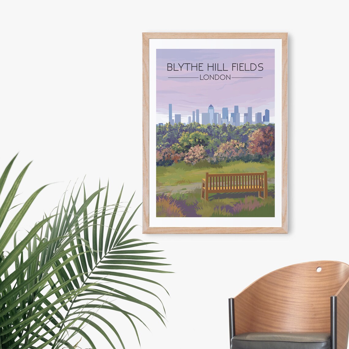 Blythe Hill Fields London Vintage Travel Poster - Image 3