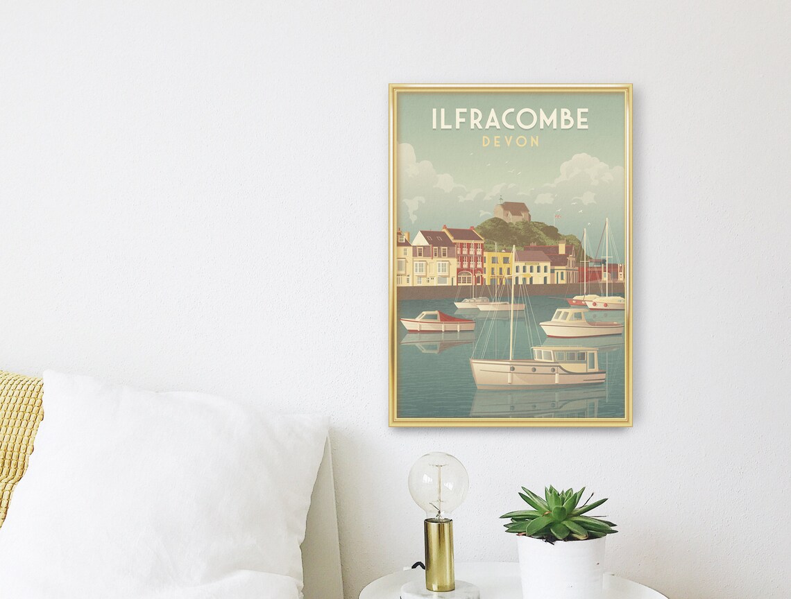 Ilfracombe Devon Vintage Travel Poster, Seaside Art - Image 3
