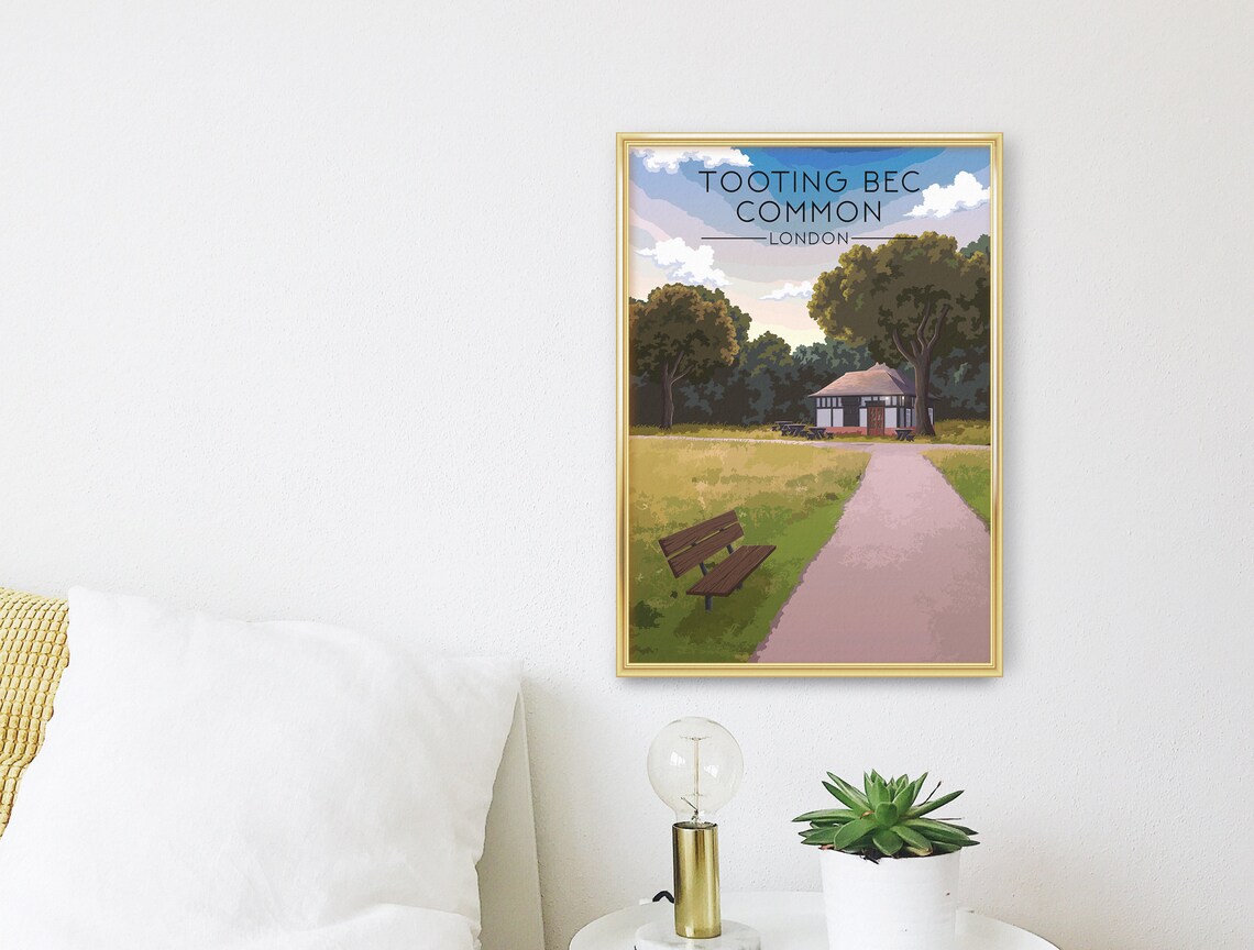 Tooting Bec Common London Travel Poster, Southwest London - Image 3