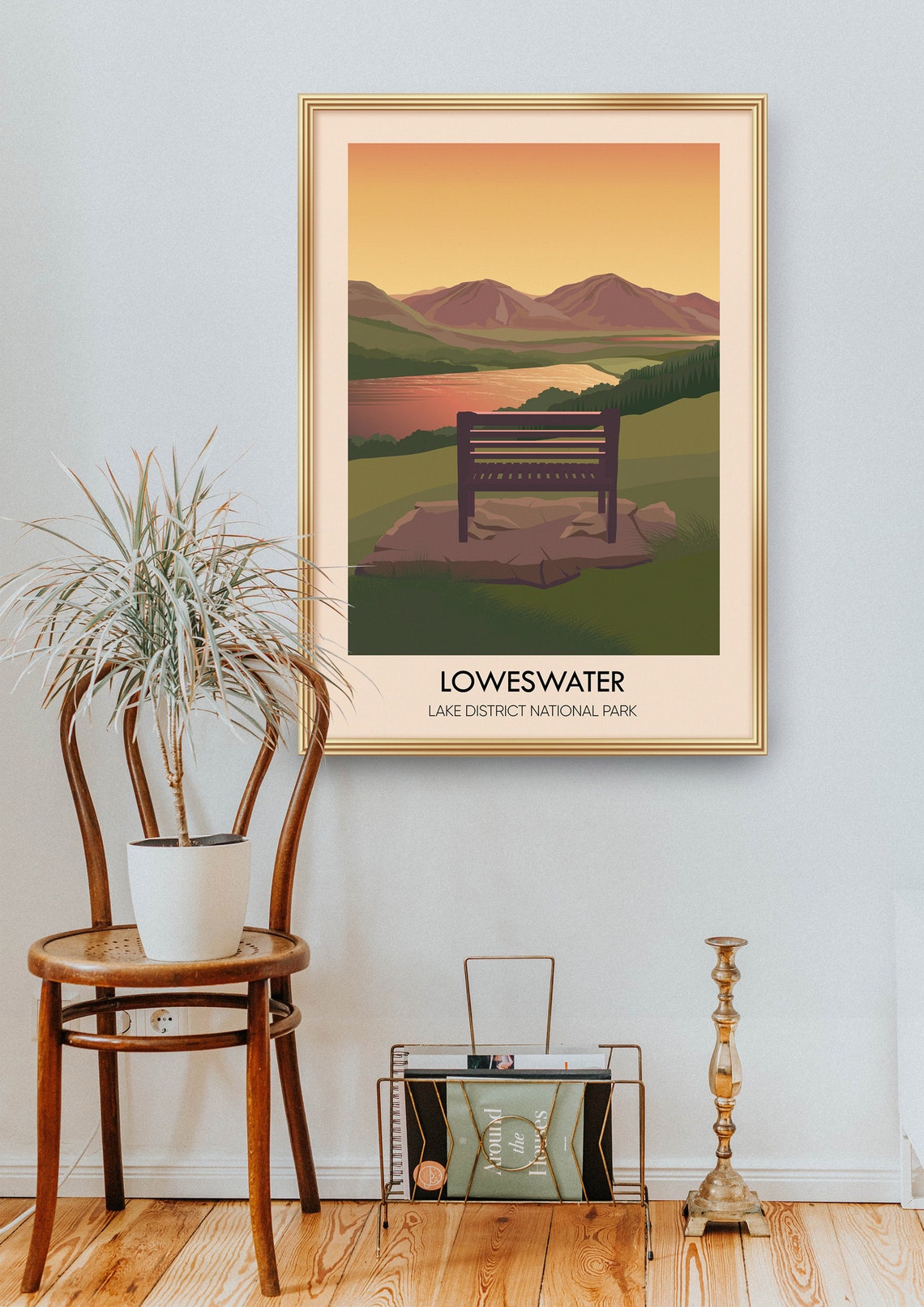 Loweswater Travel Poster Lake District National Park Cumbria Fells Vale Of Lorton Vintage Travel Print Crummock Water Buttermere - Image 2