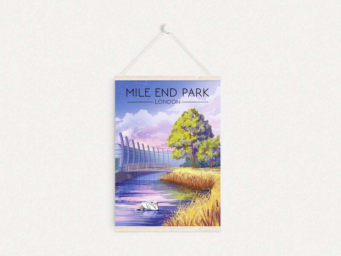 Mile End Park, East London Travel Poster Print - Image 4