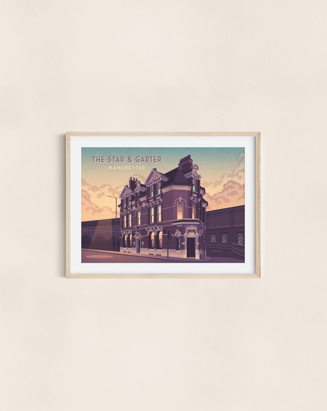 The Star and Garter Manchester Brick Pub Sunset Music Art Poster - Image 3