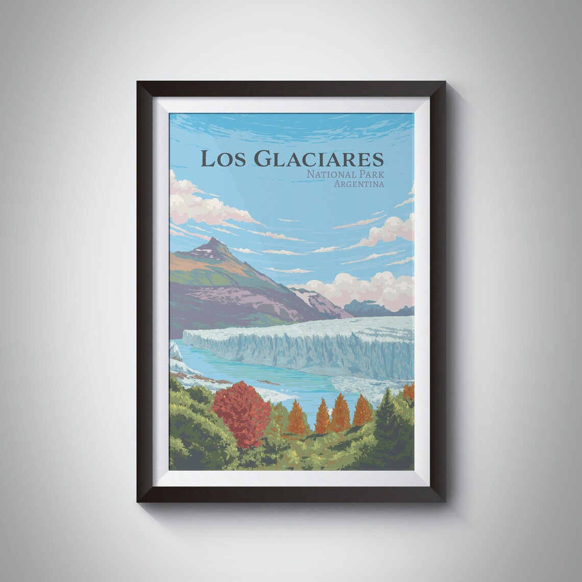 Los Glaciares National Park Vintage Travel Poster