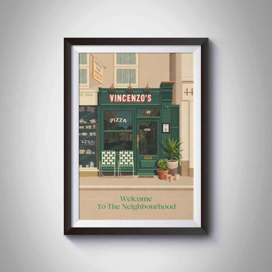 Vincenzos Bushey Vintage Travel Poster, Watford