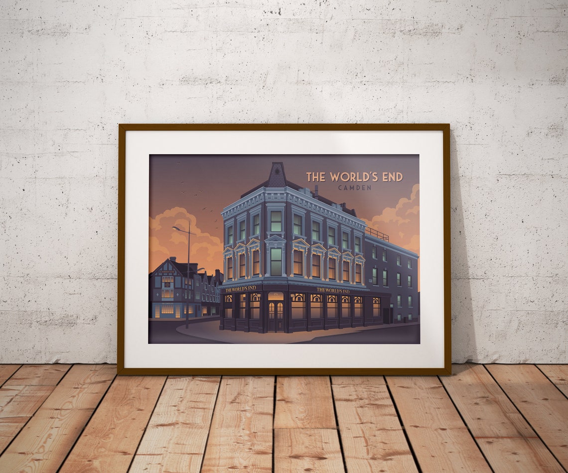 Worlds End Camden Poster Camden Town London Travel Poster Iconic Music Venue London Architecture Underworld Rock Music Heavy Metal - Image 4