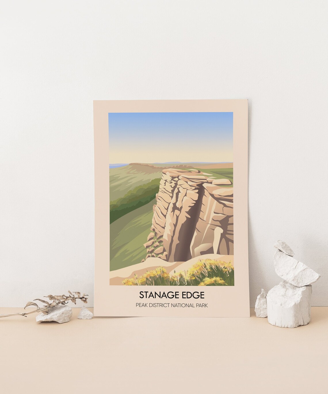 Stanage Edge Peak District National Park Gritstone Crag Climbing Poster - Image 3