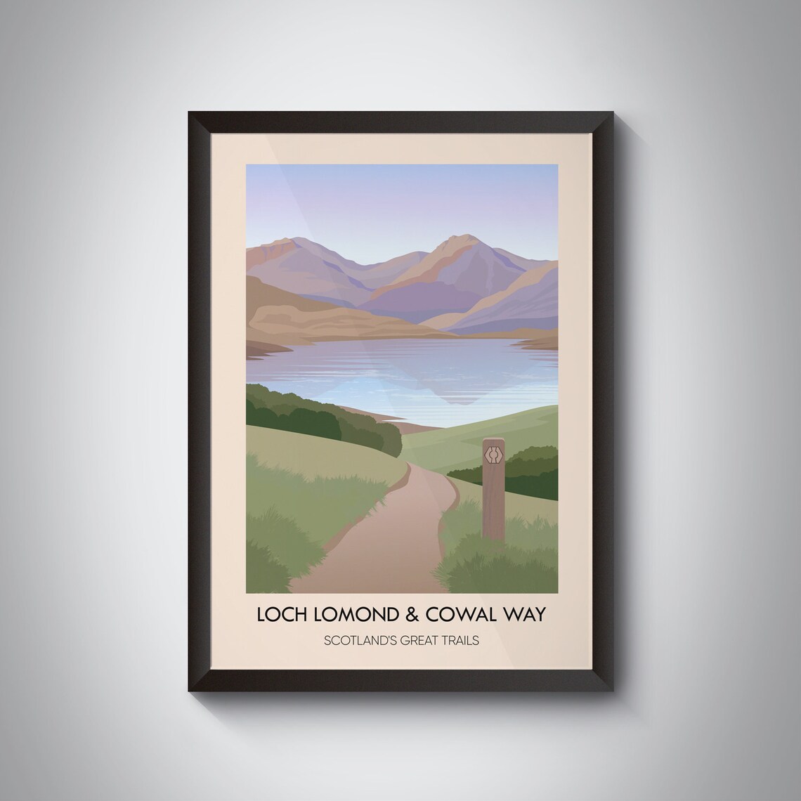 Loch Lomond and Cowal Way Scotland Calm Trail Marker View Poster