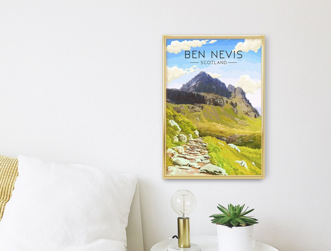 Ben Nevis Travel Poster, Scotland Mountain Landscape - Image 3