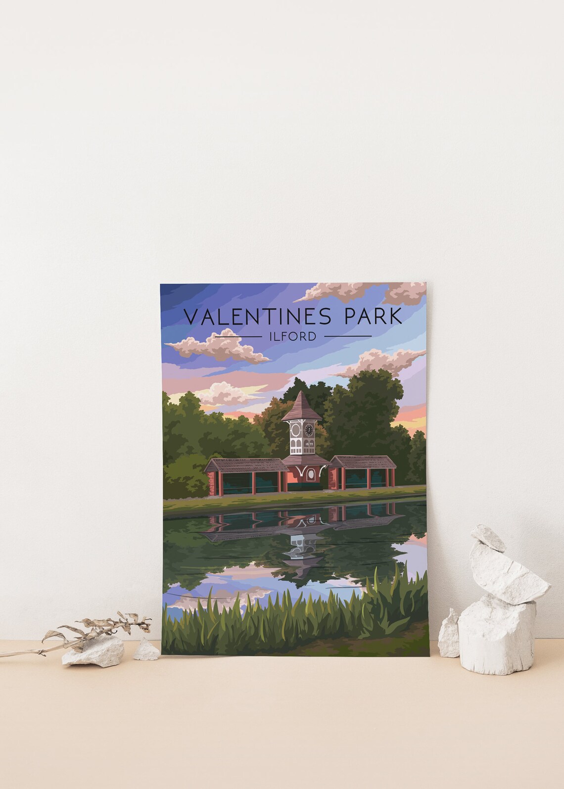 Valentines Park London Travel Poster, Redbridge Art Print - Image 4