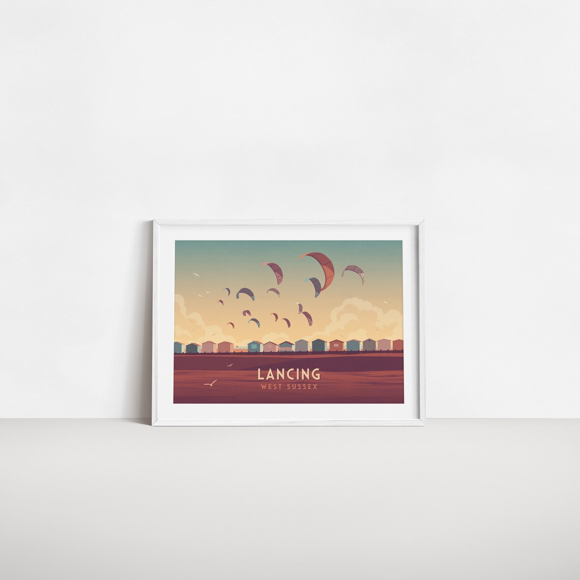 Lancing Travel Poster, West Sussex Seaside Art Print - Image 2