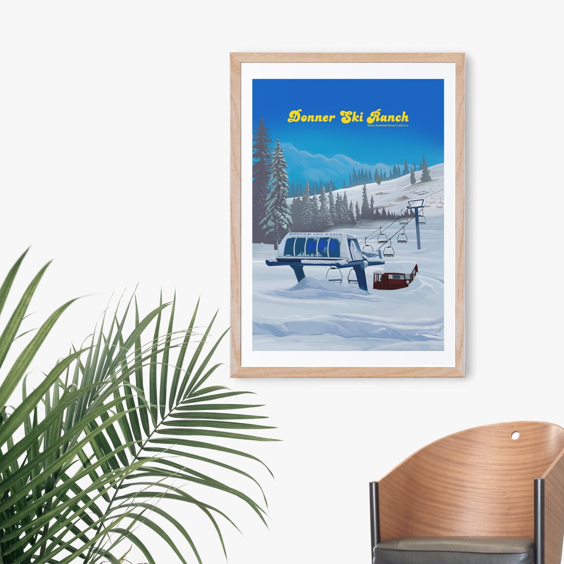 Donner Ski Ranch Chairlift Vintage California Ski Resort Poster - Image 3