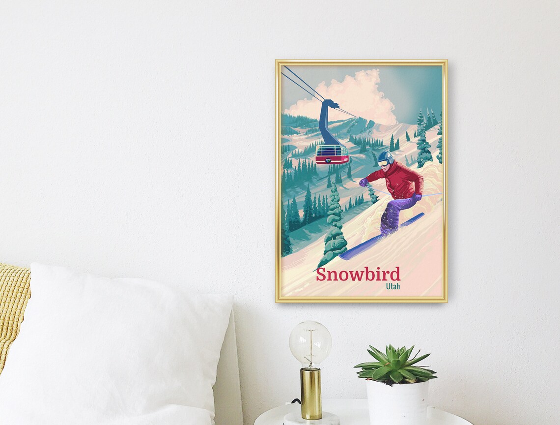 Snowbird Utah Ski Resort Vintage Travel Poster - Image 3