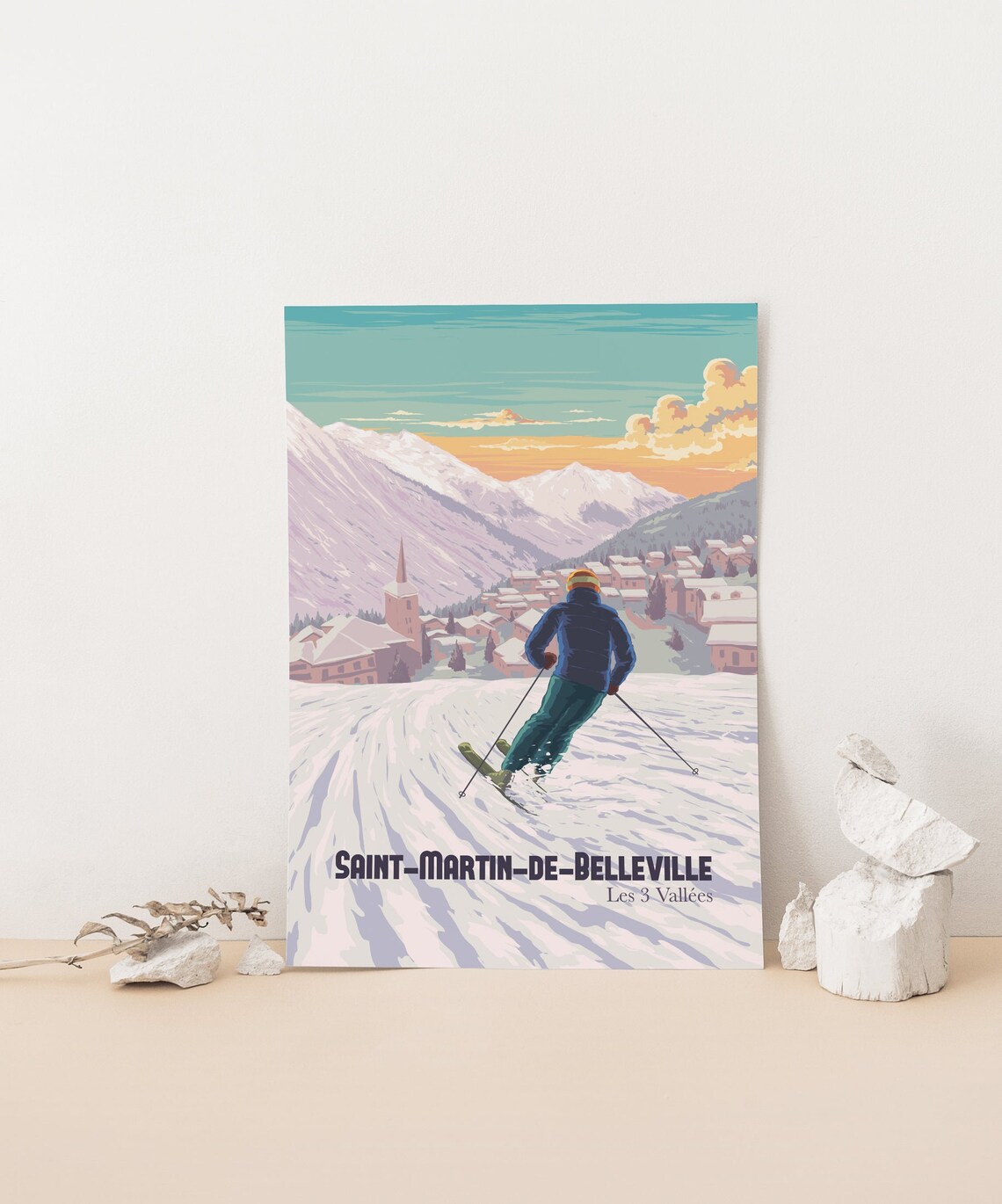 St Martin De Belleville Travel Poster, French Alps Ski Resort - Image 4