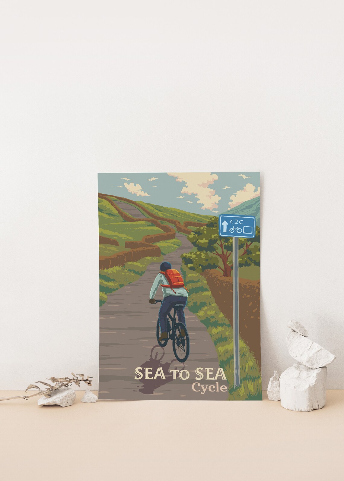 Sea to Sea Cycling Route Art Print, Coast to Coast - Image 4
