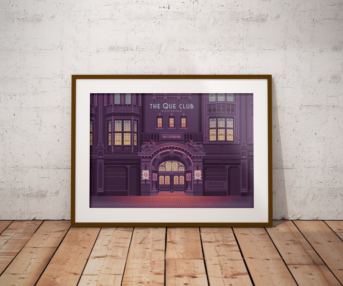Que Club Birmingham Architecture Poster Print - Image 4