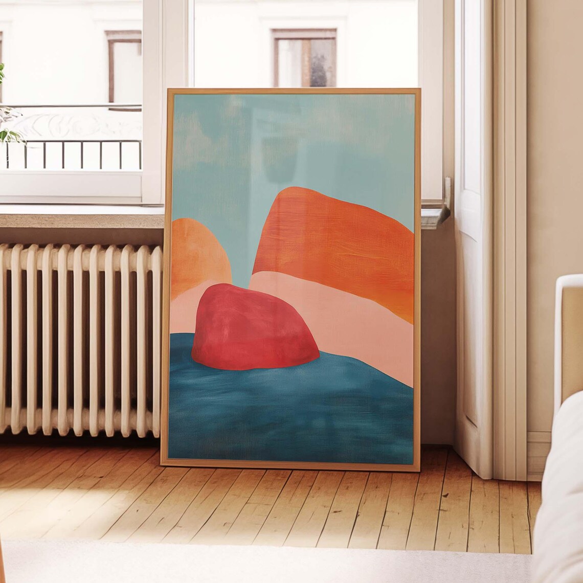 Mid Century Abstract Landscape, Contemporary Boho