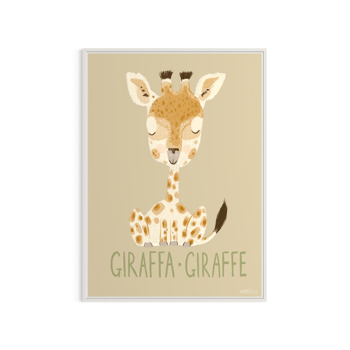 Cute Giraffe Baby Animal Nursery Educational Safari Wall Art Decor - Image 4