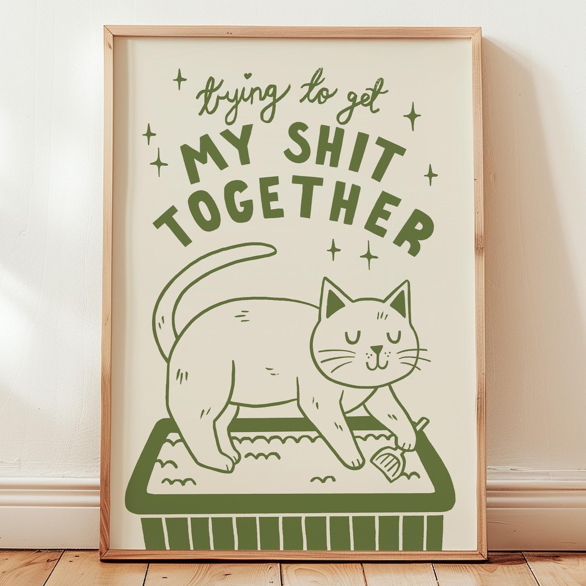 Trying To Get My Shit Together Cat Funny Poster