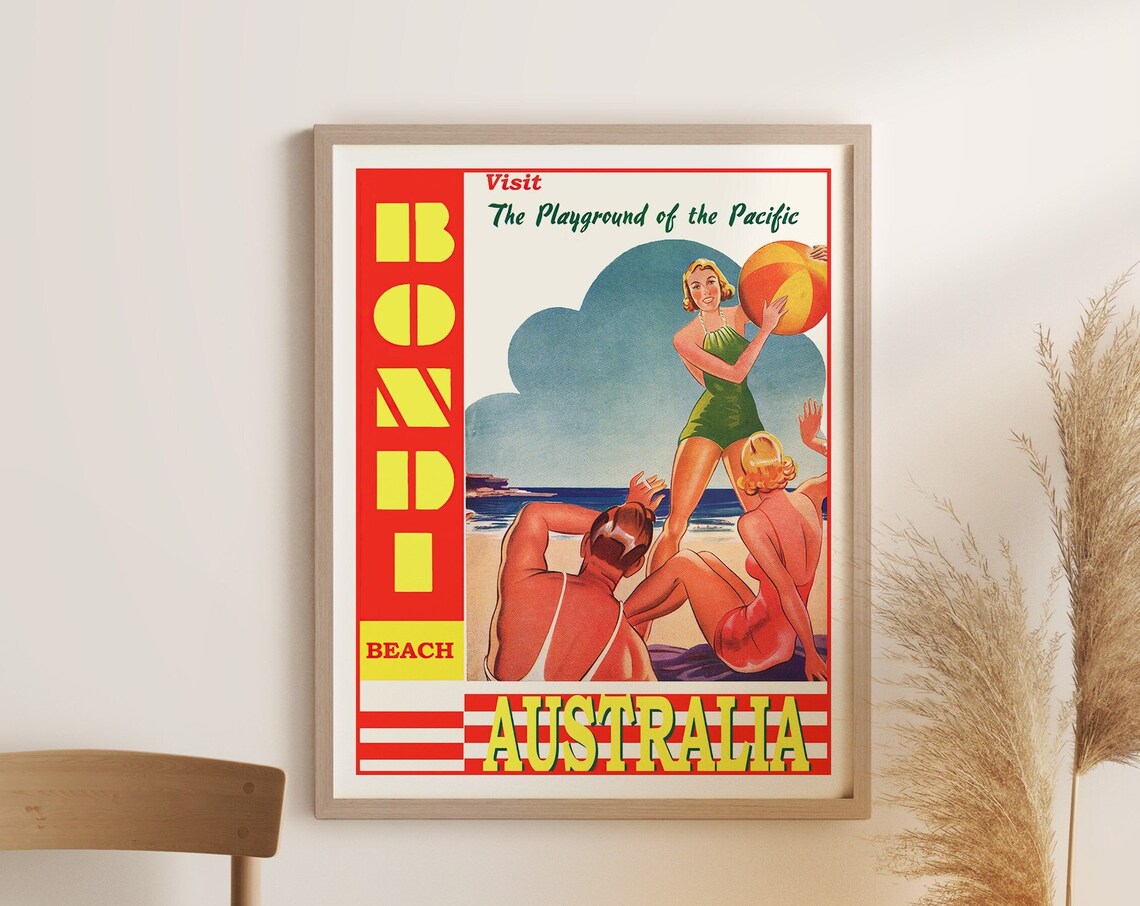 Visit Bondi Beach Australia Playground of the Pacific Travel Poster - Image 3