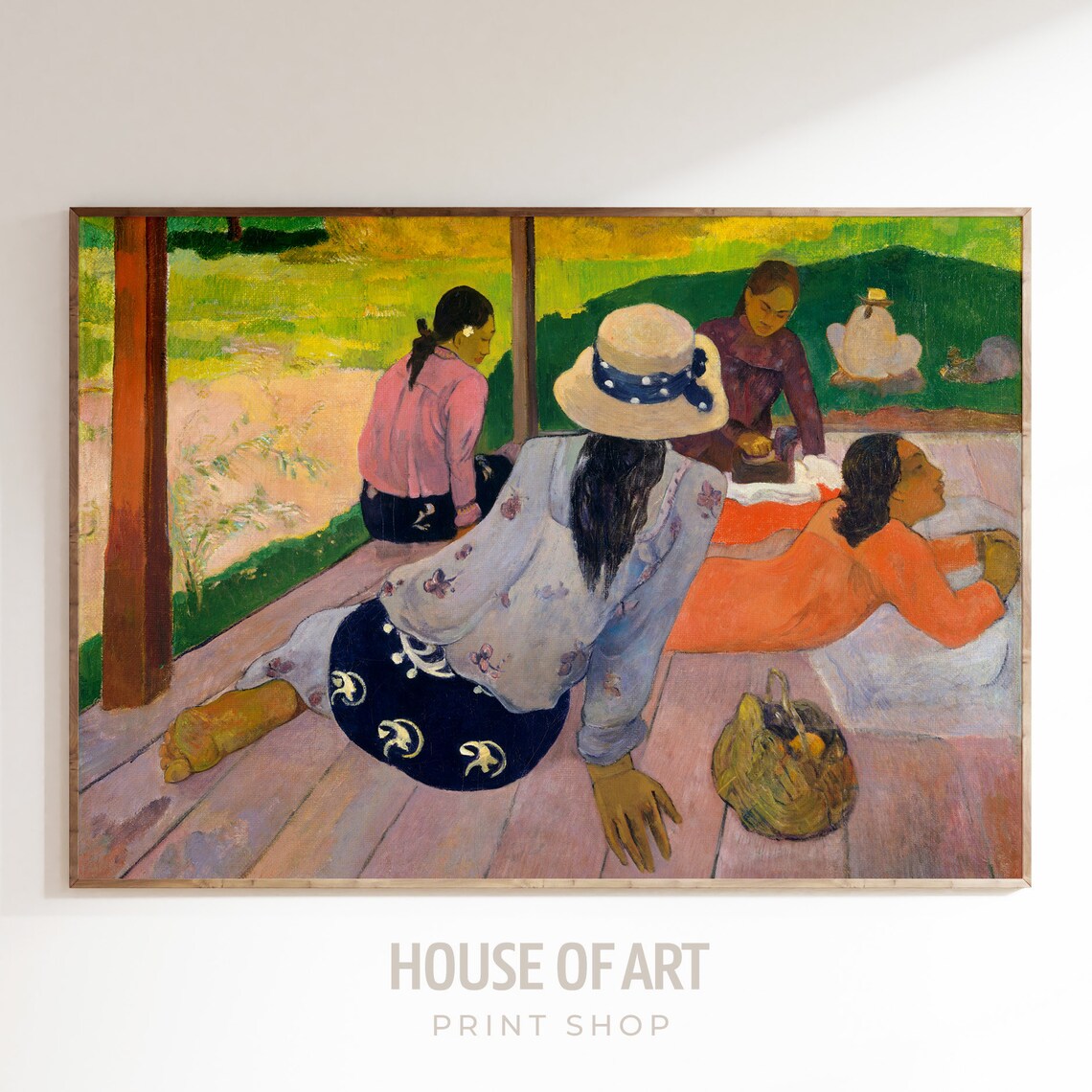 Paul Gauguin La Sieste 1894 Tahitian Women Resting Bold Color Art Print
