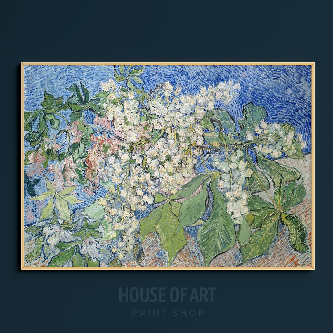 Vincent van Gogh Blossoming Chestnut Branches Spring Floral Art Print - Image 3