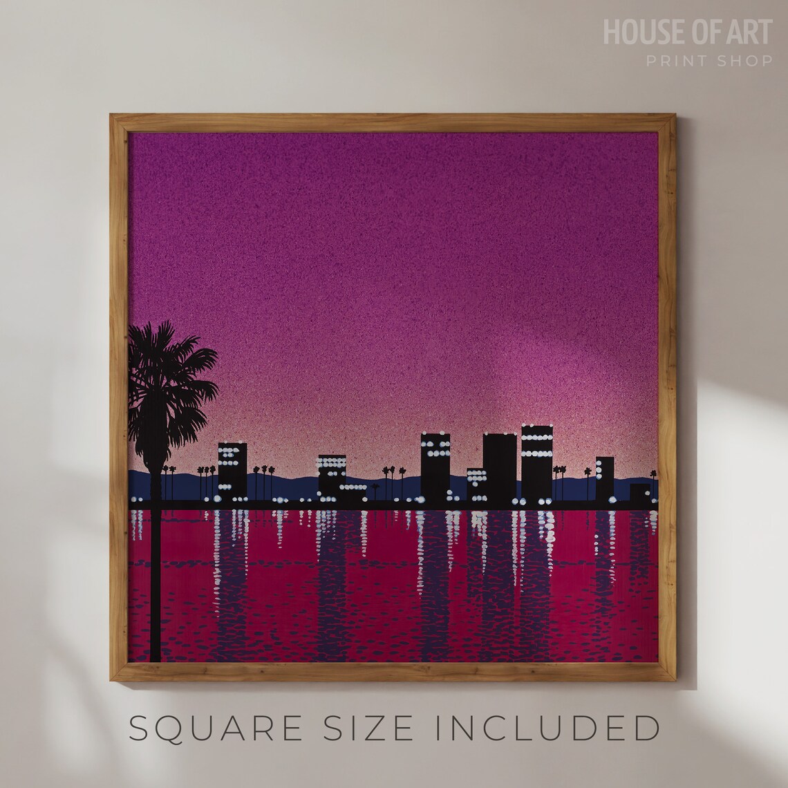 Sunset Skyline Japanese City Pop Art Print - Image 2