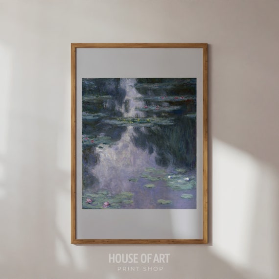 Water Lilies Nymphas Print Impressionist Landscape Painting Garden Flower Print Water Lily Pond Wall Art
