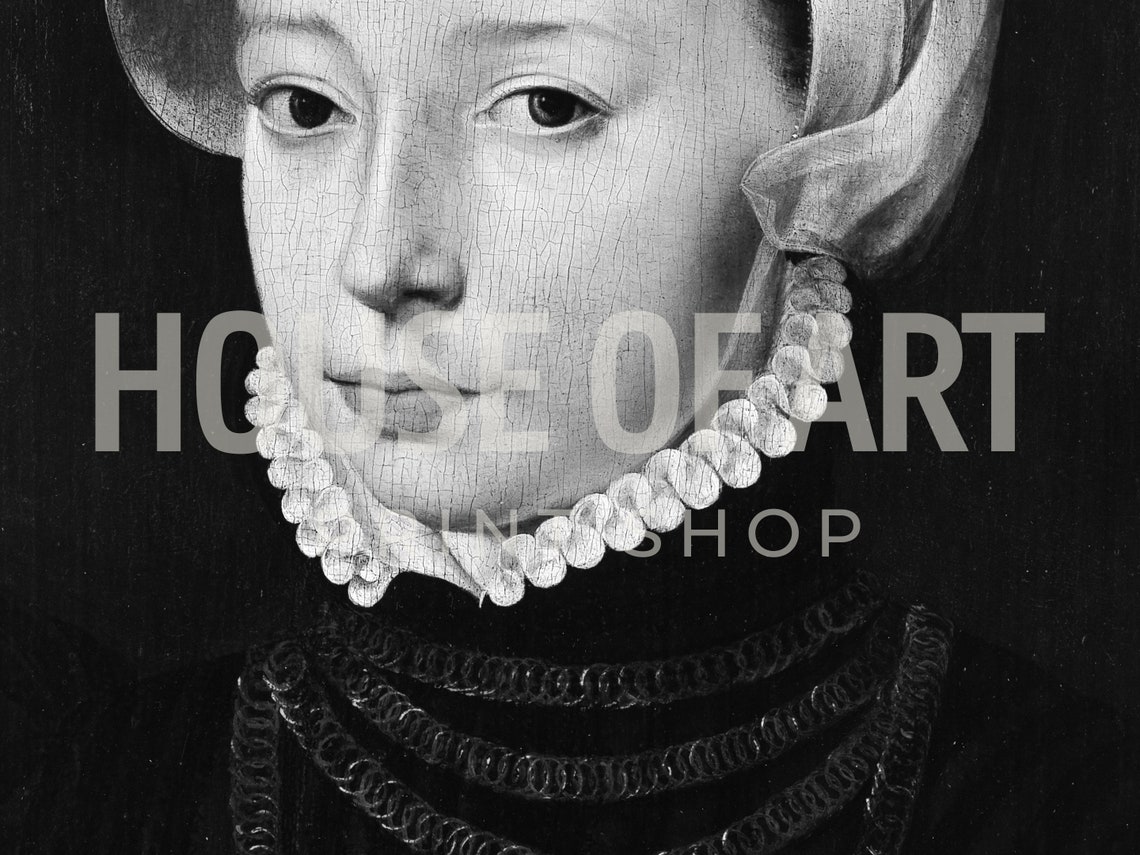 Frame Tv Art 4k Classic Portrait Of A Young Girl Oil Painting Vintage Female Artwork Black And White Beautiful Woman Face - Image 2