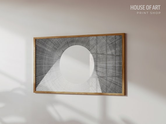Frame Tv Art Abstract Architecture Photography Geometric Contemporary Concrete Grayscale Circle Sun Light Shadow