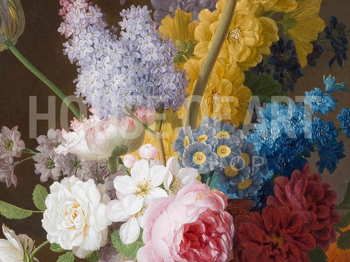 Dutch Golden Age Floral Still Life Antique Bouquet Painting Wall Print - Image 2