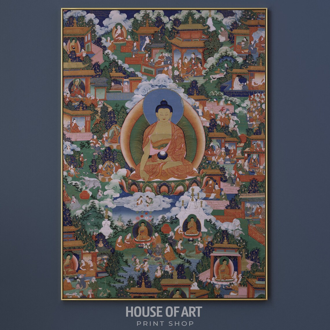 Buddha Shakyamuni Tibetan Thangka Painting Spiritual Buddhist Art Poster - Image 3