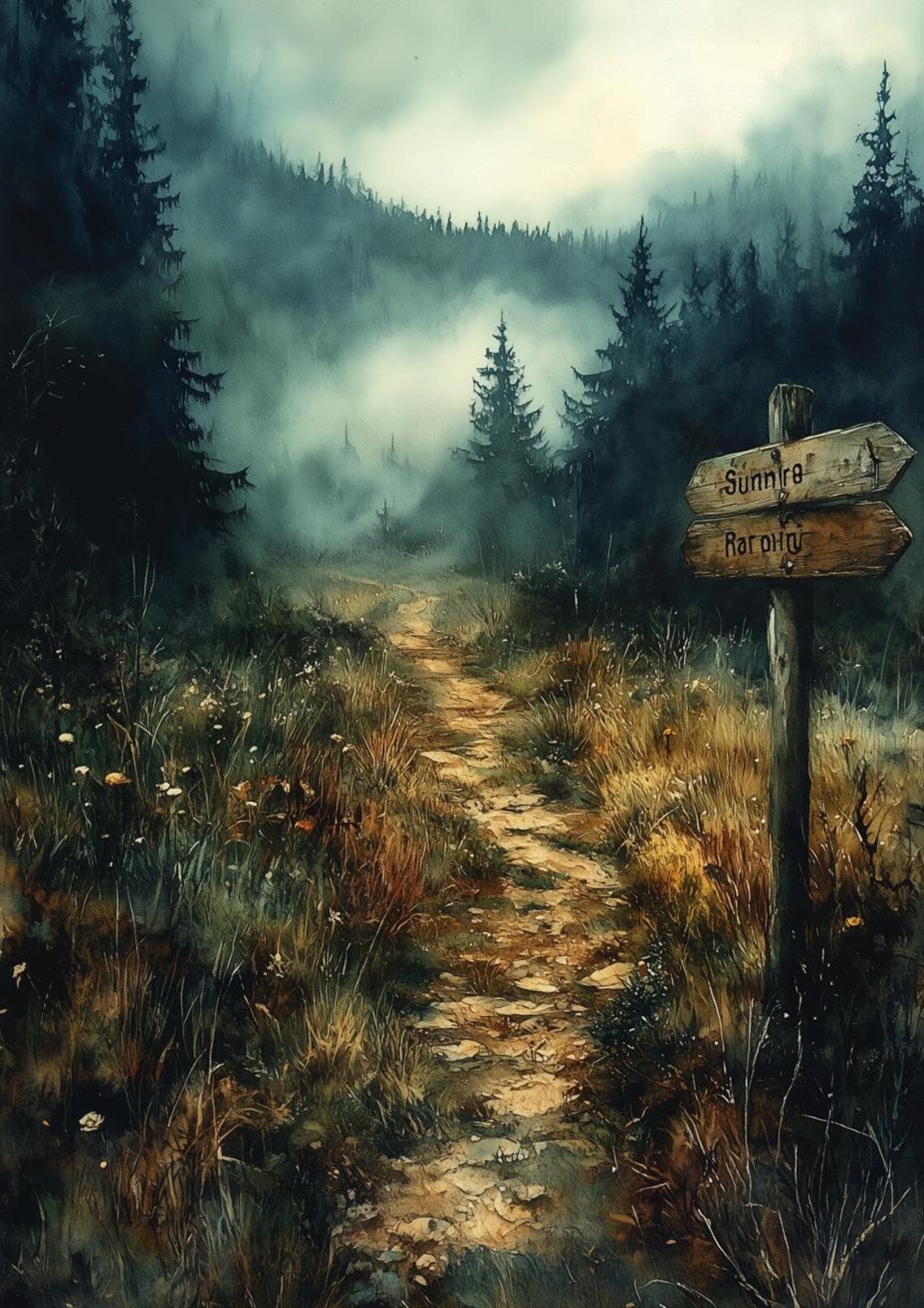 Forest Adventure Landscape, C D Friedrich Inspired