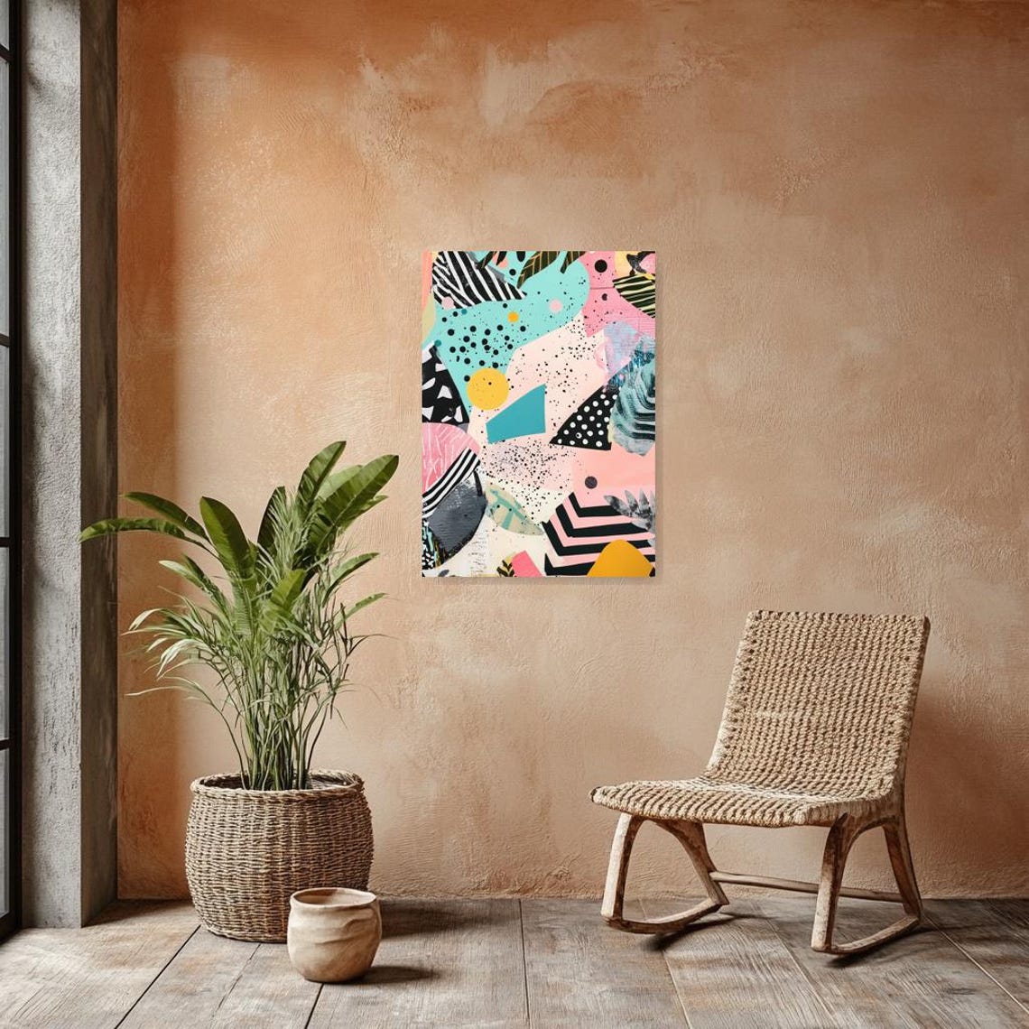 Abstract Wall Art In The Style Of Matisse With Bold Colors And Unique Shapes For Home Decor - Image 3