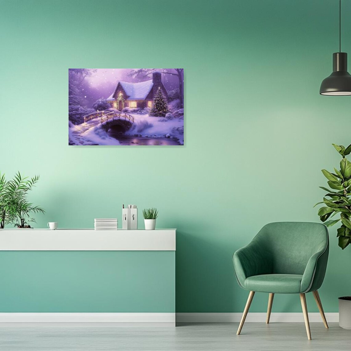 Custom Winter Wonderland, Kinkade-Inspired Print - Image 2