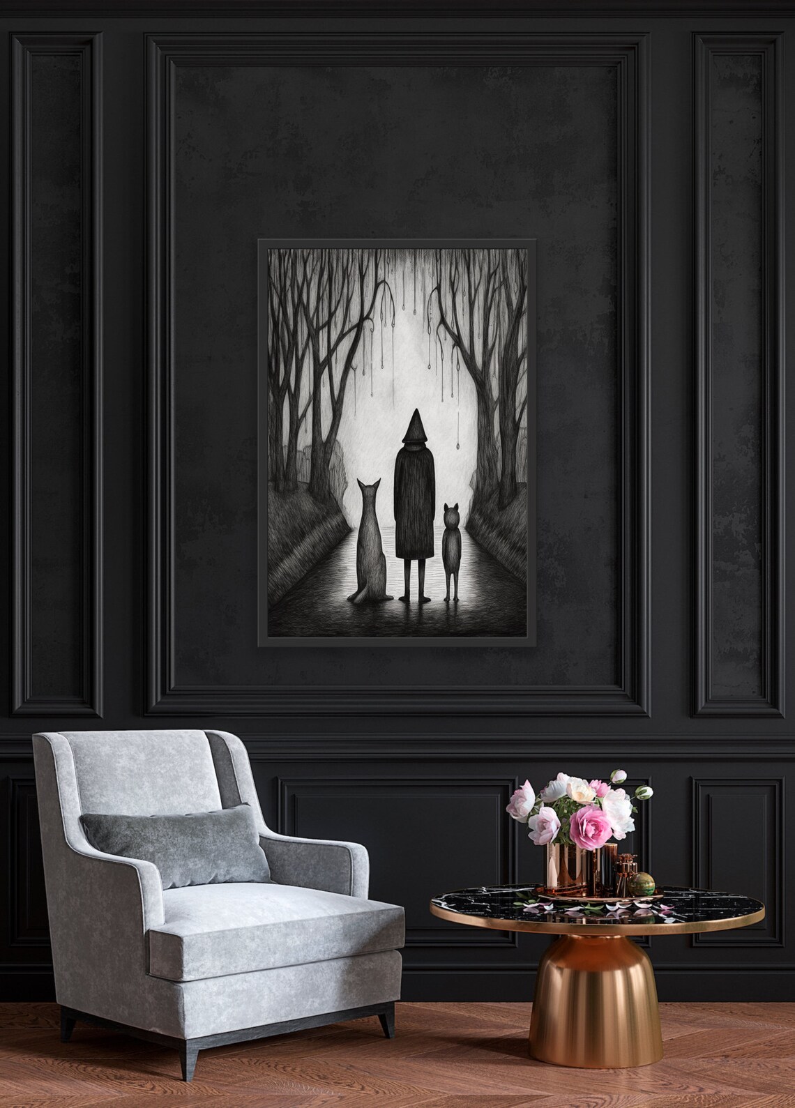 Three Figures in a Haunting Landscape, Minimal - Image 2