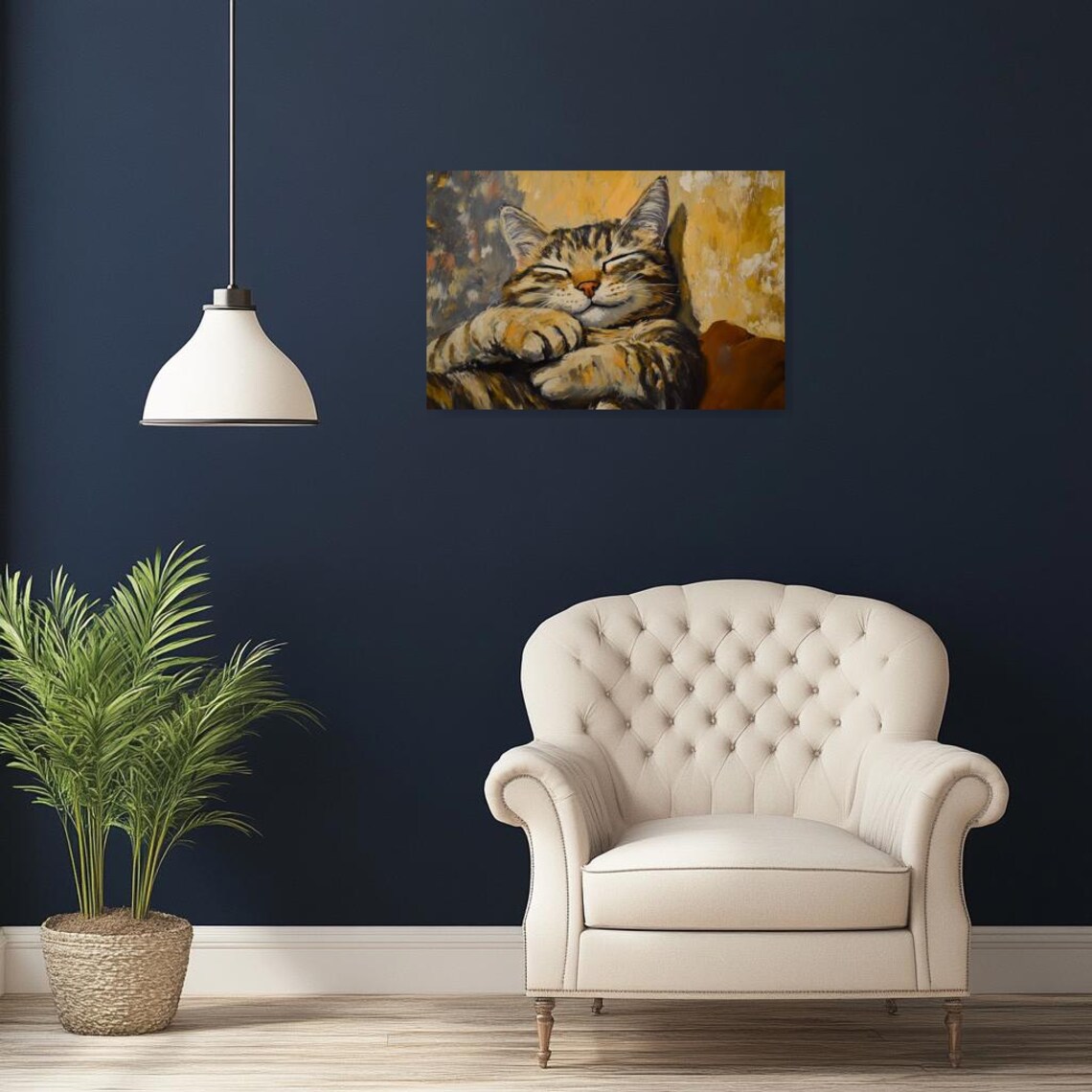Charming Tabby Cat, Impressionist Style Art Print - Image 5