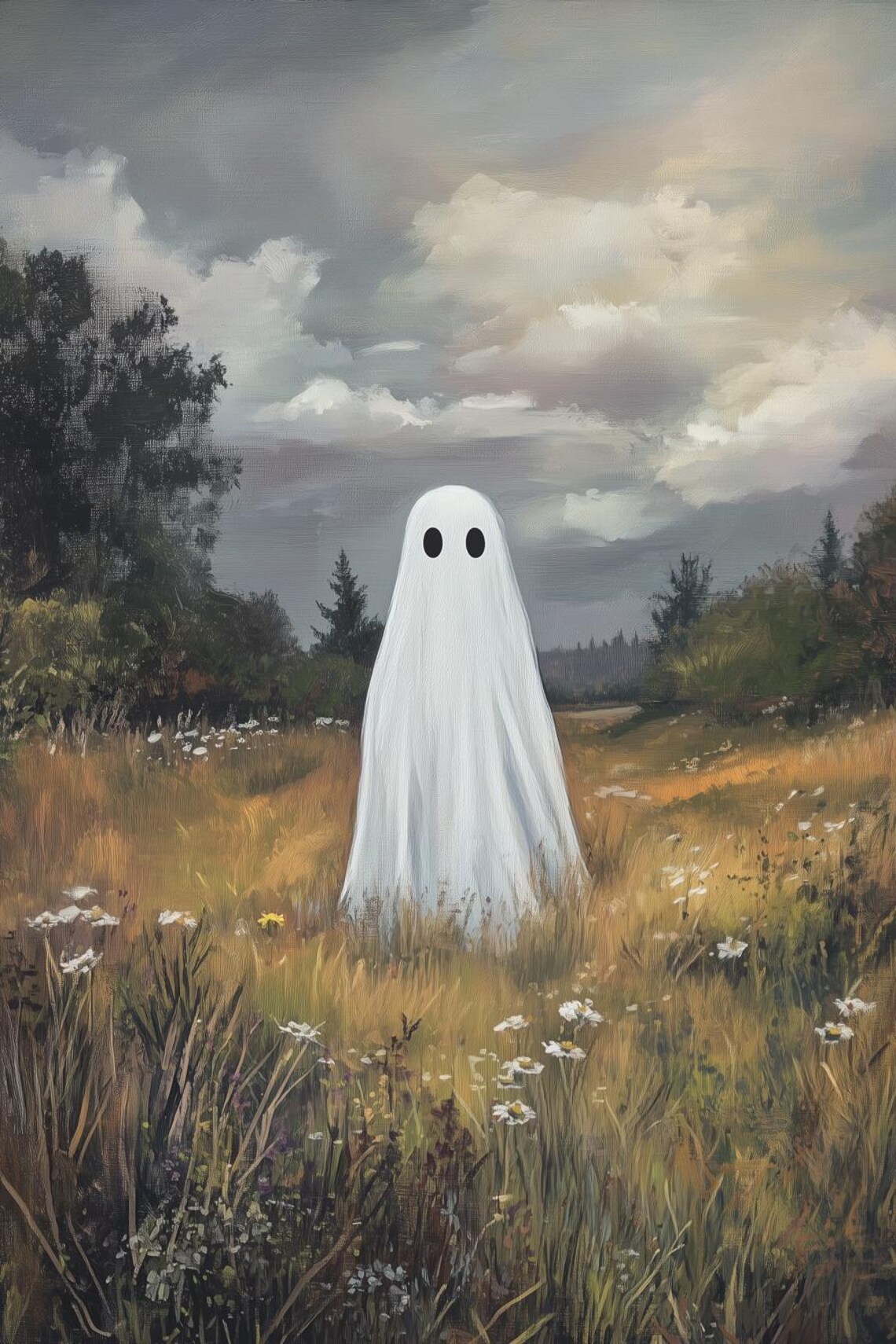 Whimsical Ghost, Ethereal Landscape Art Print