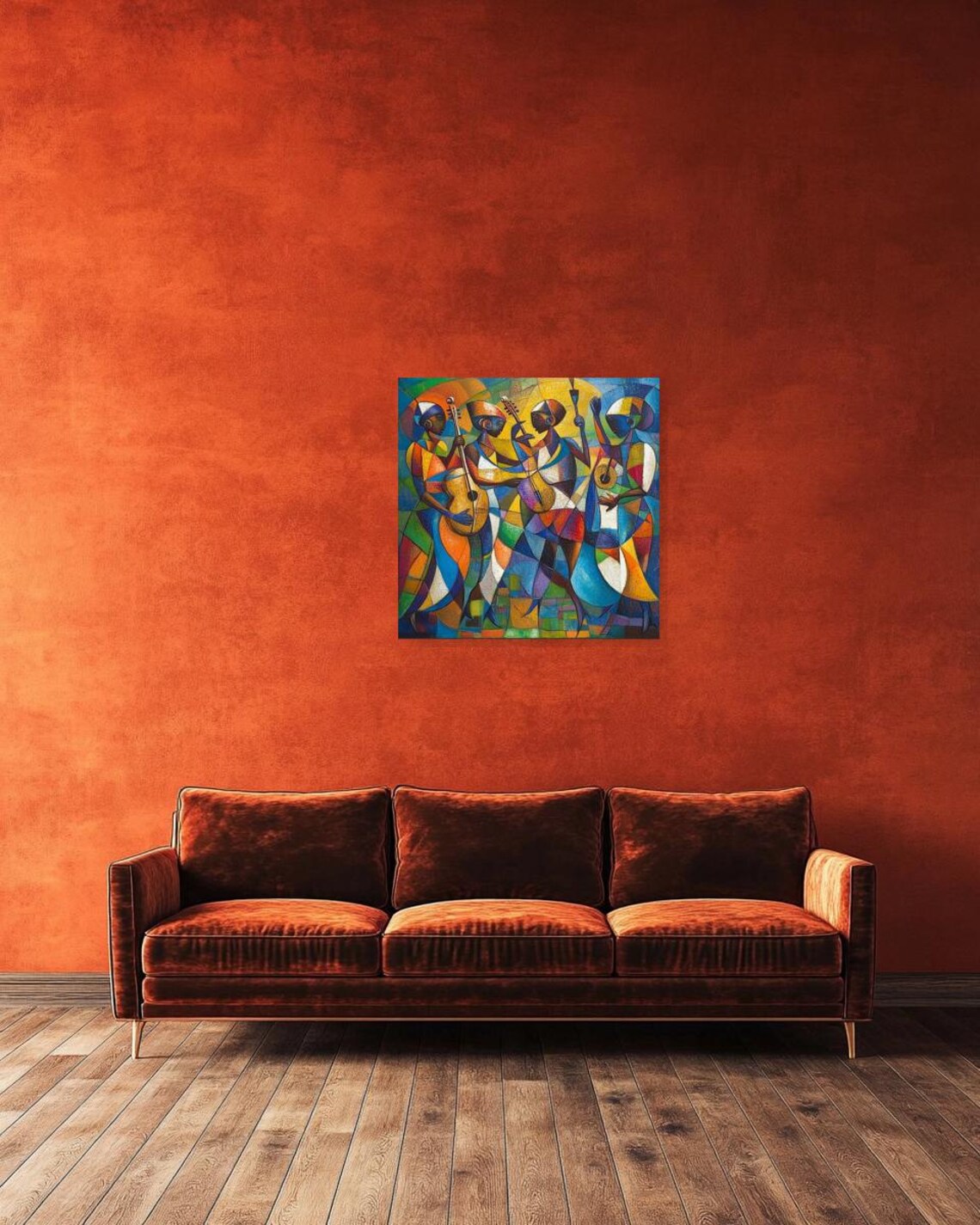 Musical Harmony, Cubist Style Inspired By African Art - Image 3