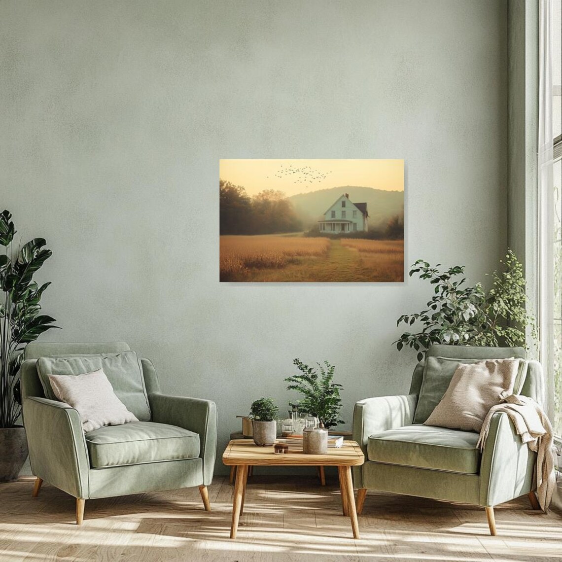 Rustic House Landscape, Impressionist Style Art Print - Image 2