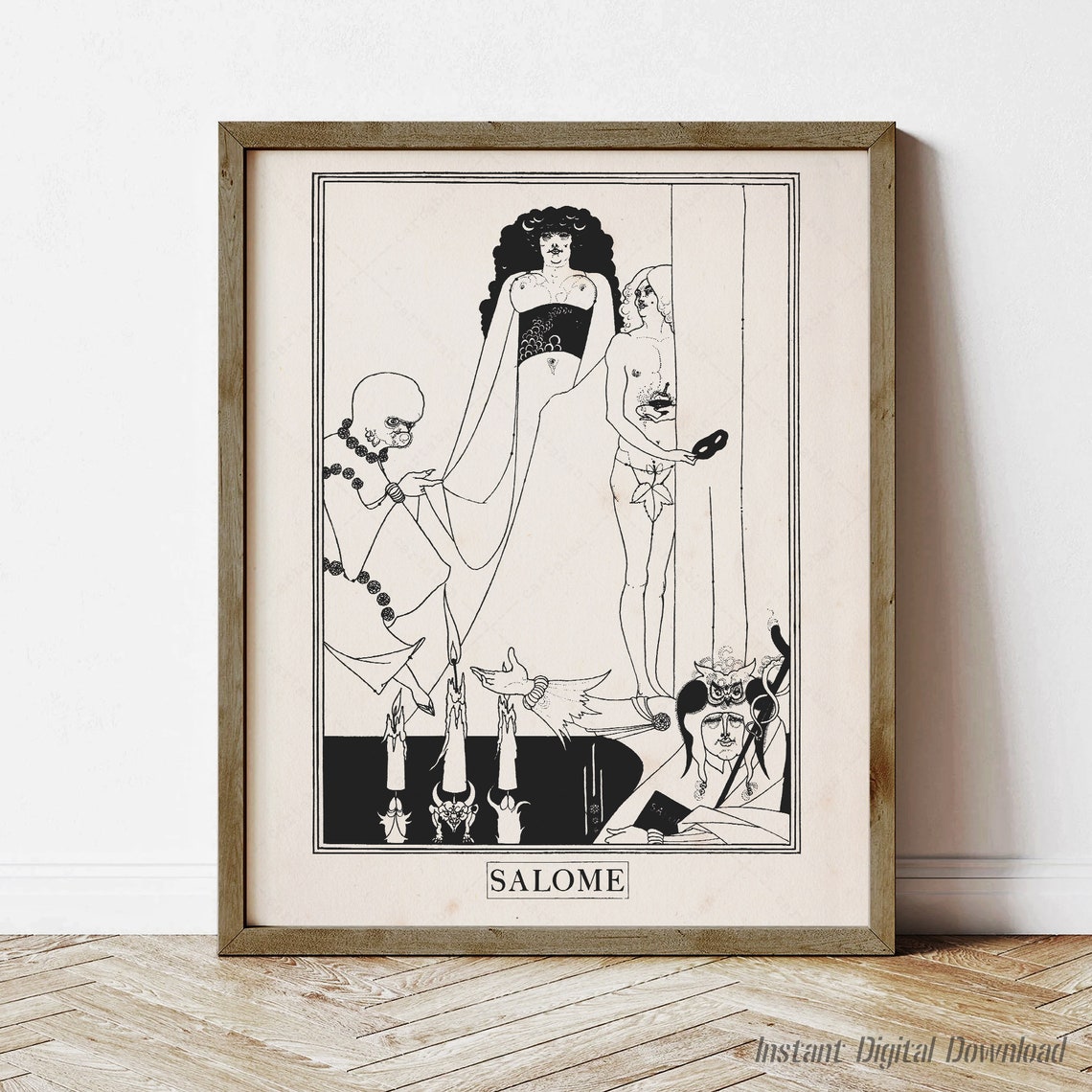 Salome Oscar Wilde Aubrey Beardsley Art Nouveau Illustration Poster