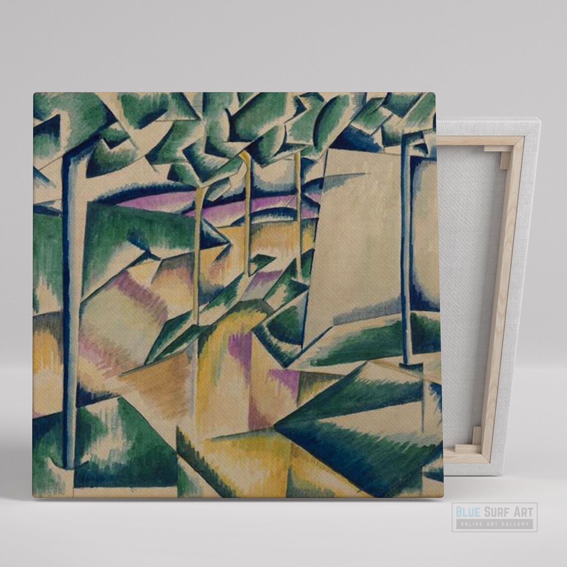 Edward Wadsworth Cubist Forest Green Geometric Landscape Art Poster
