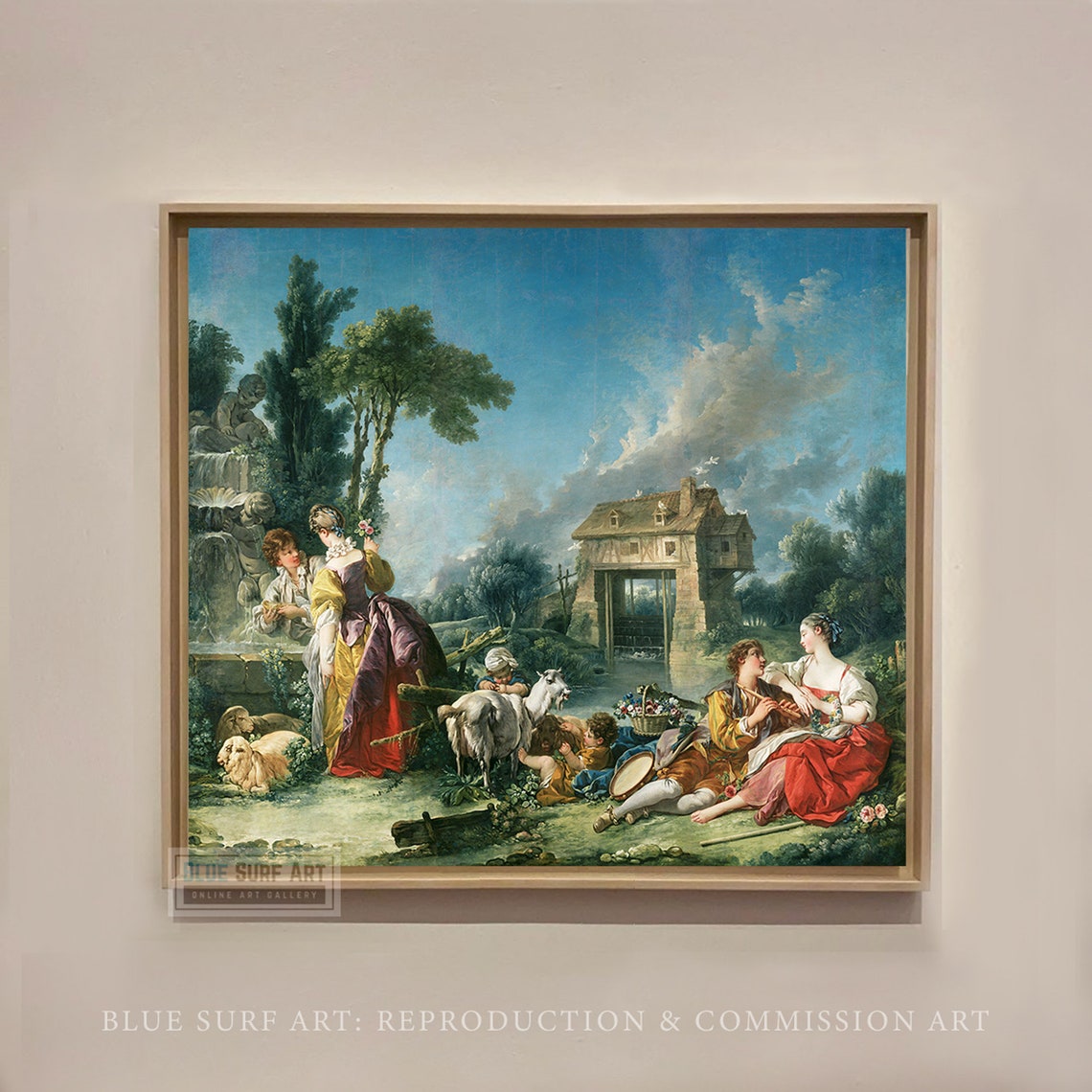 The Fountain Of Love 1748 Franois Boucher Reproduction Art 100 Hand Painted Oil Painting On Living Room Wall Art Gift Art