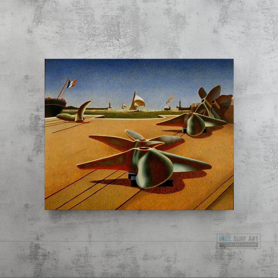 Edward Wadsworth Ship Propellers Dock French Flag Nautical Poster
