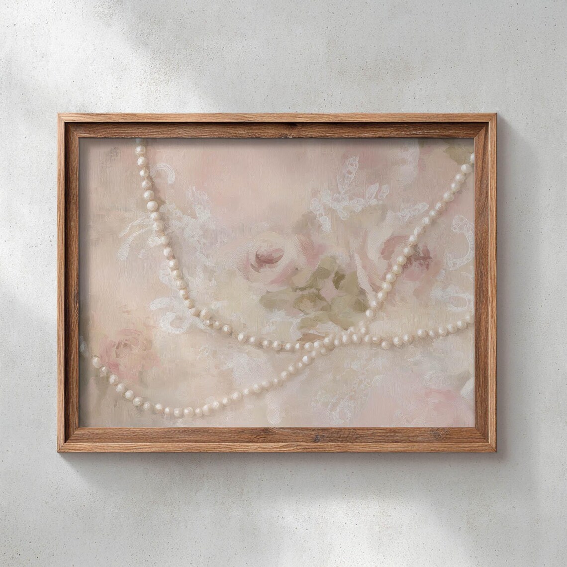 Vintage Romantic Pearl Rose Poster Print