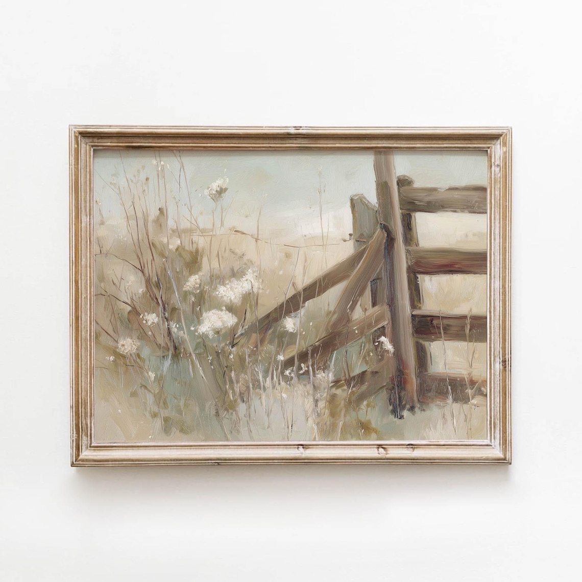 Rustic Fence Post Queen Annes Lace, Farmhouse Summer Decor