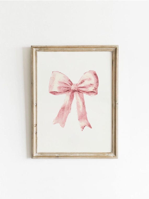 Pink Preppy Aesthetic Wall Art Teen Room Decor Download College Apartment Blue Print Dorm