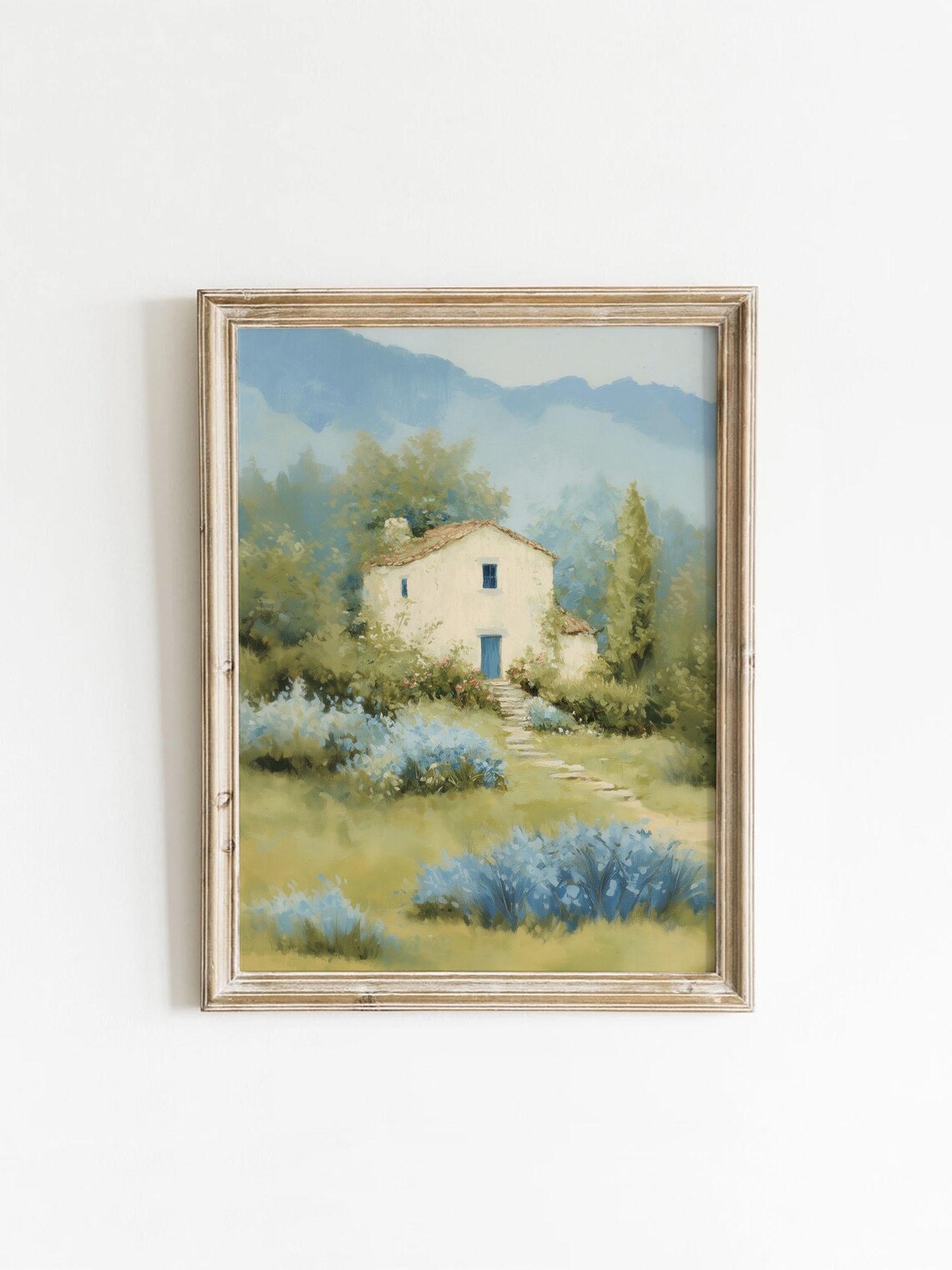 Countryside Cottage Floral Wall Art Print