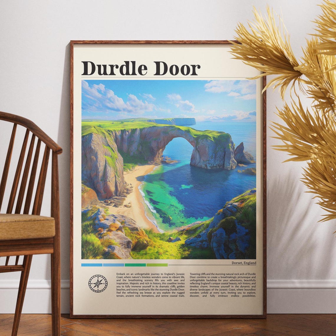 Durdle Door Travel Print England Travel Poster Jurassic Coast Wall Art English Landscape Print Durdle Door Travel Gift Dorset Coast Art