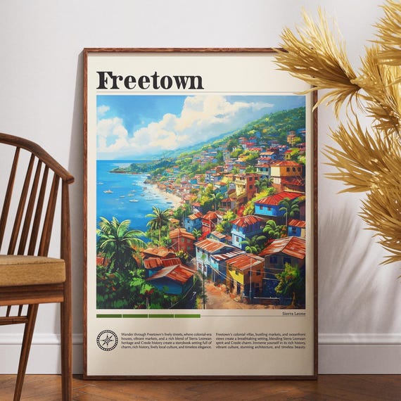Freetown Travel Print Sierra Leone Wall Art Poster Africa City