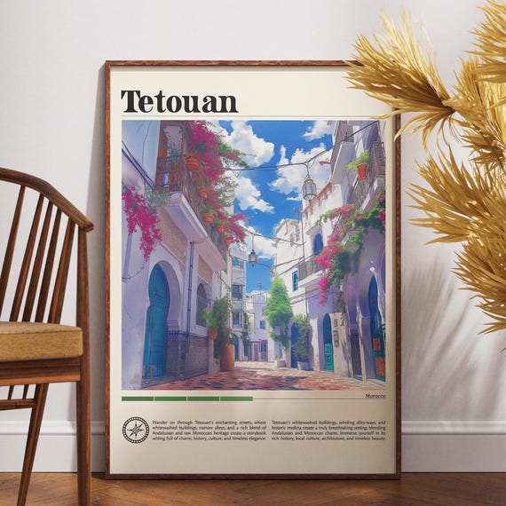 Tetouan Travel Print Morocco Poster Wall Art Africa